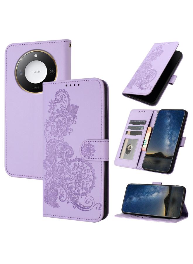 Zaboon Case For Honor X60 / X9c Smart Datura Flower Embossed Flip Leather Phone Case - Image 1