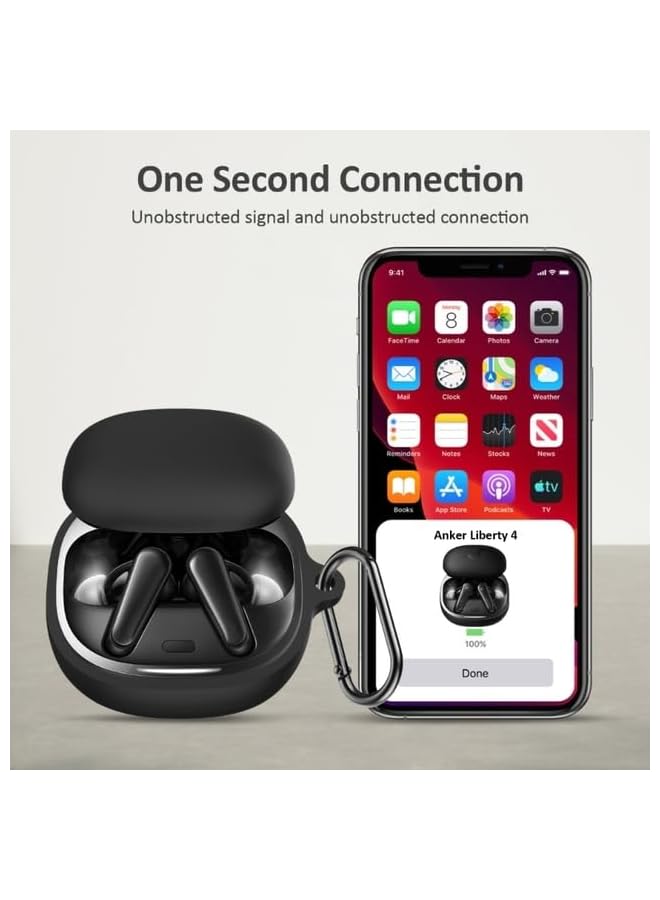 erorex Silicon Case Compatible With Liberty 4 Case Cover Shock Proof Soft Silicone Protections Case Anti Lose With Keychain Black  - Image 2