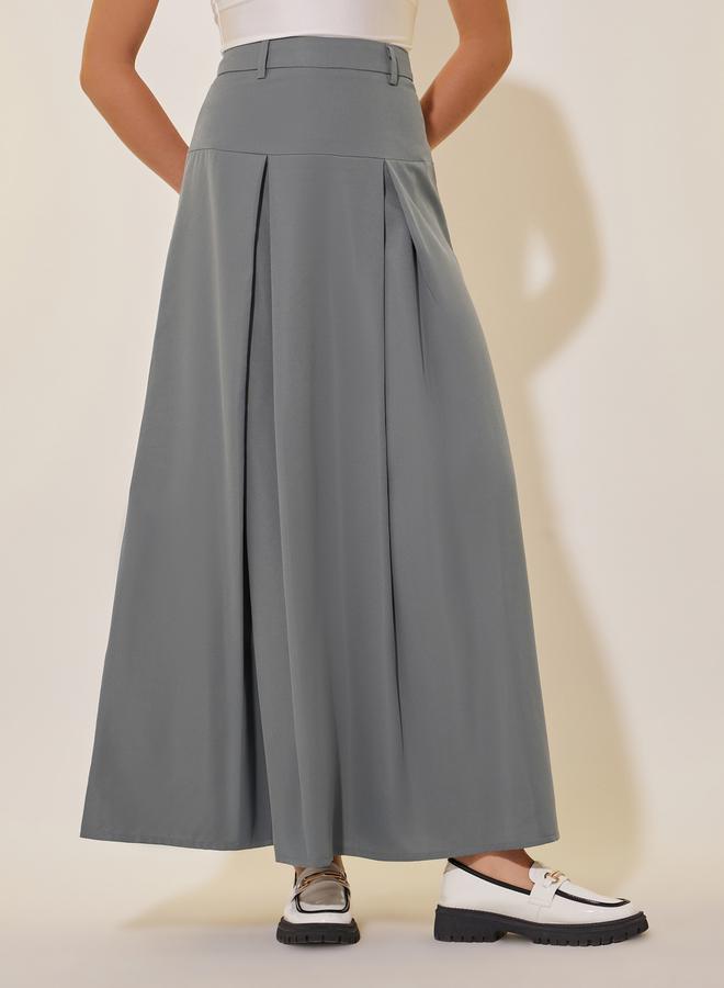Styli Solid Maxi A-Line Skirt - Image 2