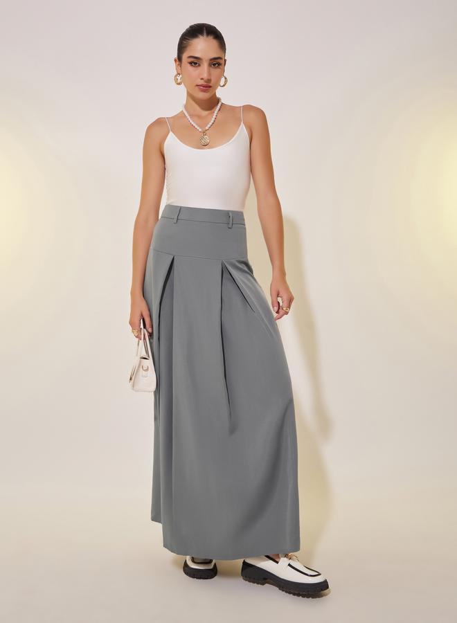 Styli Solid Maxi A-Line Skirt - Image 1