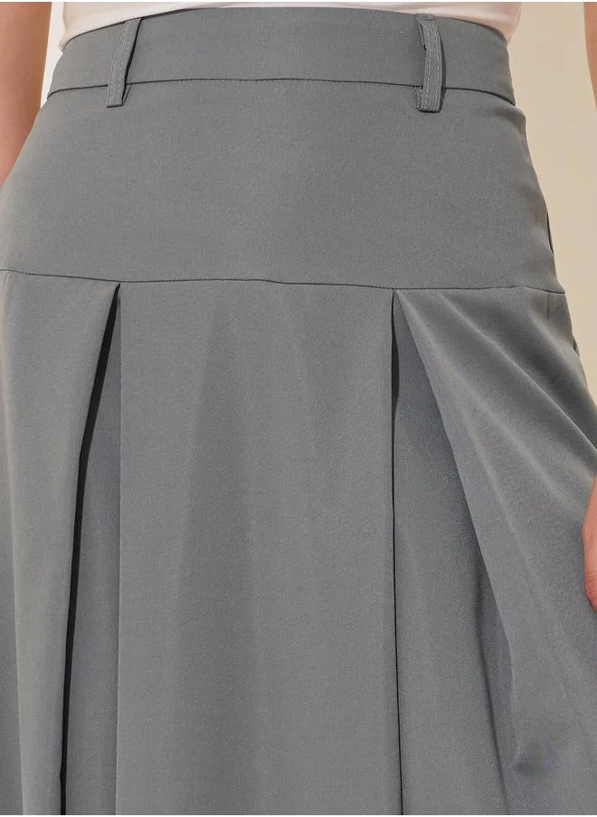 Styli Solid Maxi A-Line Skirt