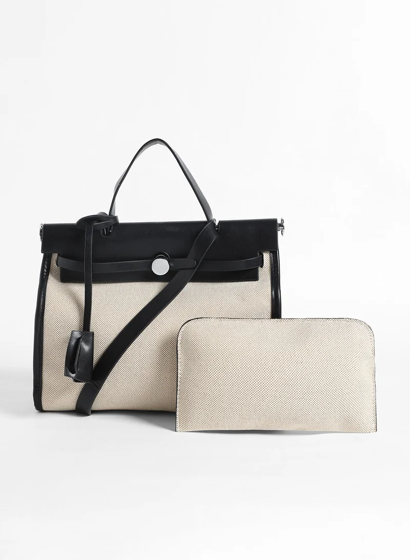 Haute Sauce Structured Block With Pouch Hand Bag