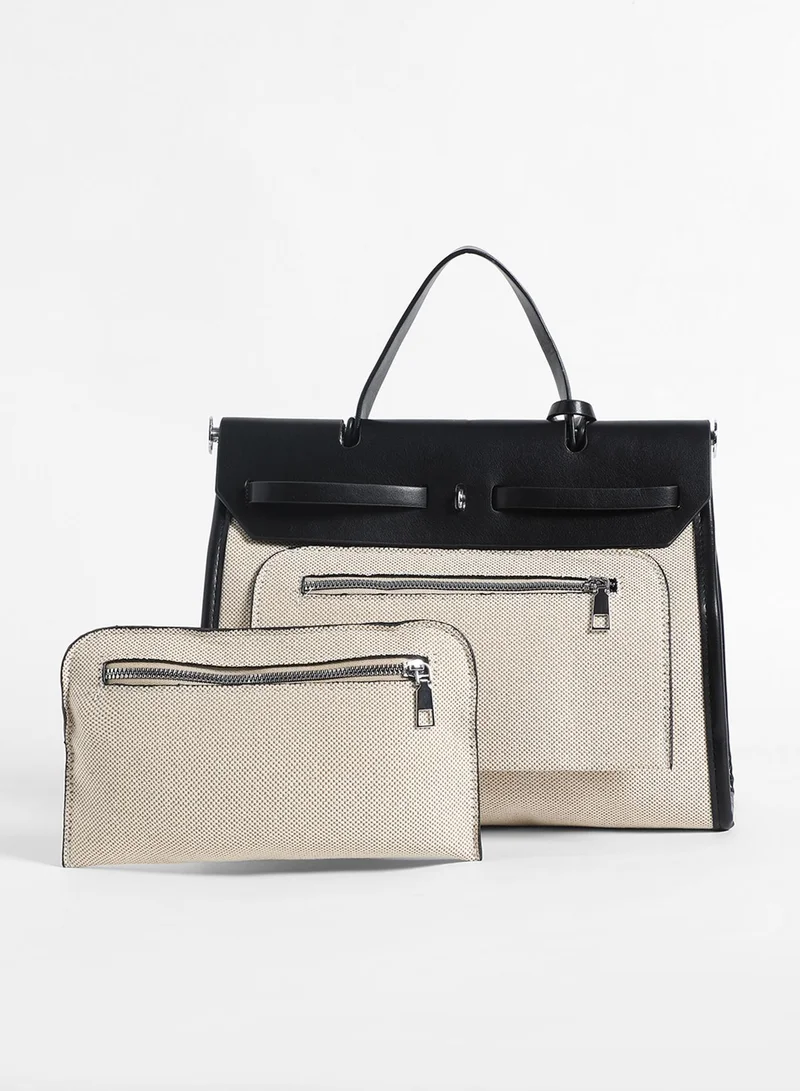 Haute Sauce Structured Block With Pouch Hand Bag