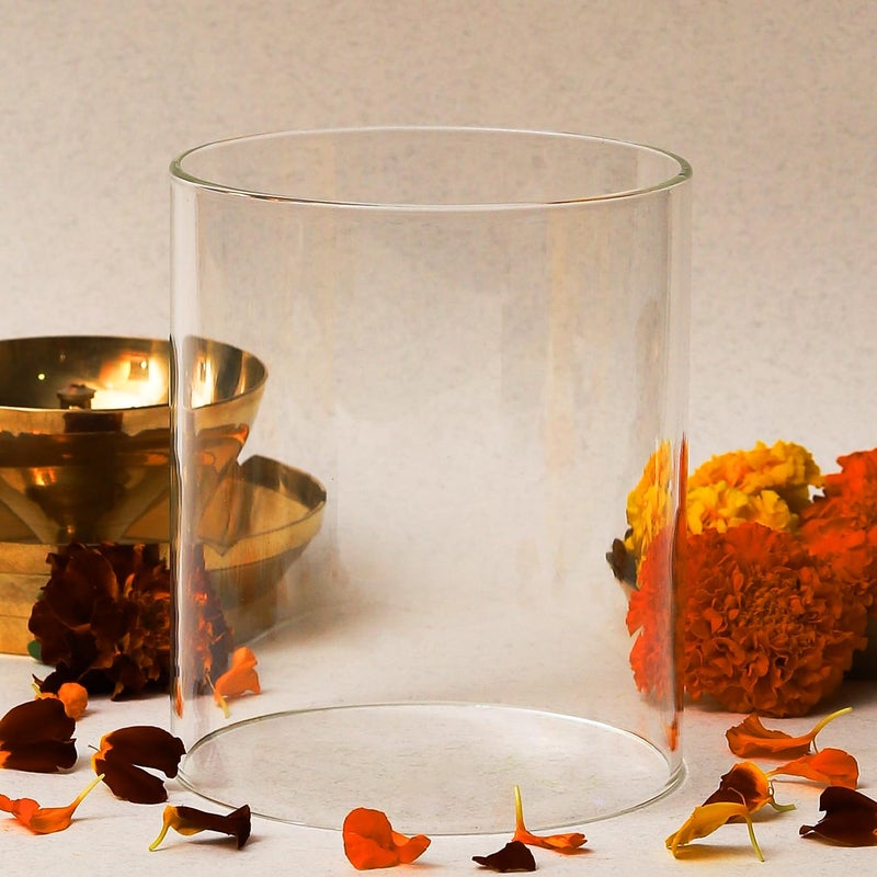 Klassic Big Size Borosilicate Glass Cover for Akhand Diya - Akhand Jyoti Wind Protector, Tealight & Led Tealights, 5 Inches Height, 4.4 inches Width | Pack of 1 - Image 5