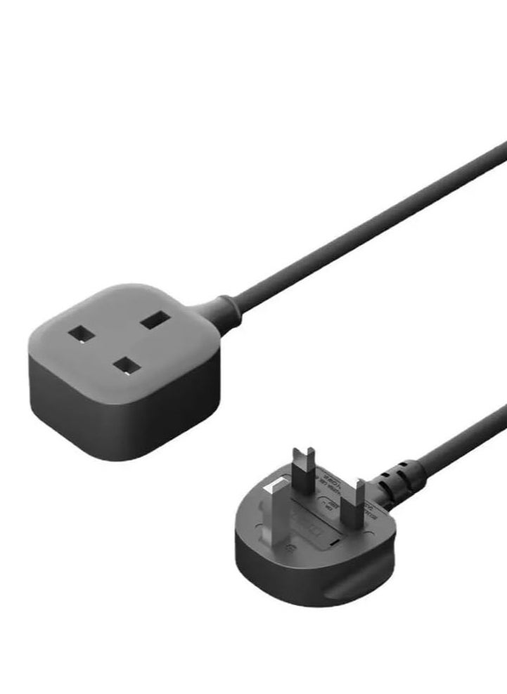 DKURVE - DKURVE® 1 Way Gang Extension Lead 13 AMP Single Socket Extension Lead, UK 3 Pin Fused Plug male to female Travel Use Extension Cord Power Strip Plug, Extension for Travel, Home & office (3 Meter) - Image 1