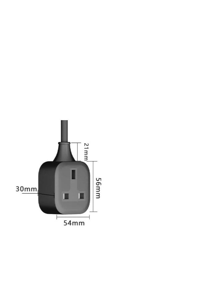 DKURVE - DKURVE® 1 Way Gang Extension Lead 13 AMP Single Socket Extension Lead, UK 3 Pin Fused Plug male to female Travel Use Extension Cord Power Strip Plug, Extension for Travel, Home & office (3 Meter) - Image 1