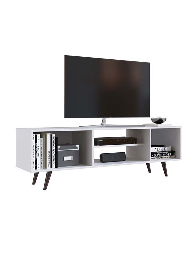 DANUBE HOME Lombre 2 Door Tv Rack Upto 50 Inches Tv Entertainment Modern Design Wall Unit Furniture Tv Stand For Living Room Bedroom Tv Unit Rack 150x38.50x58.50 cm White  - Image 3