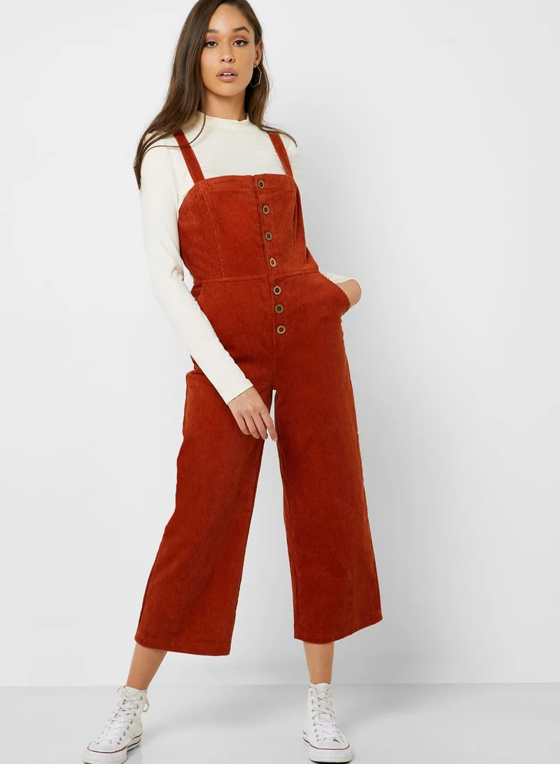 FOREVER 21 Button Down Corduroy Jumpsuit