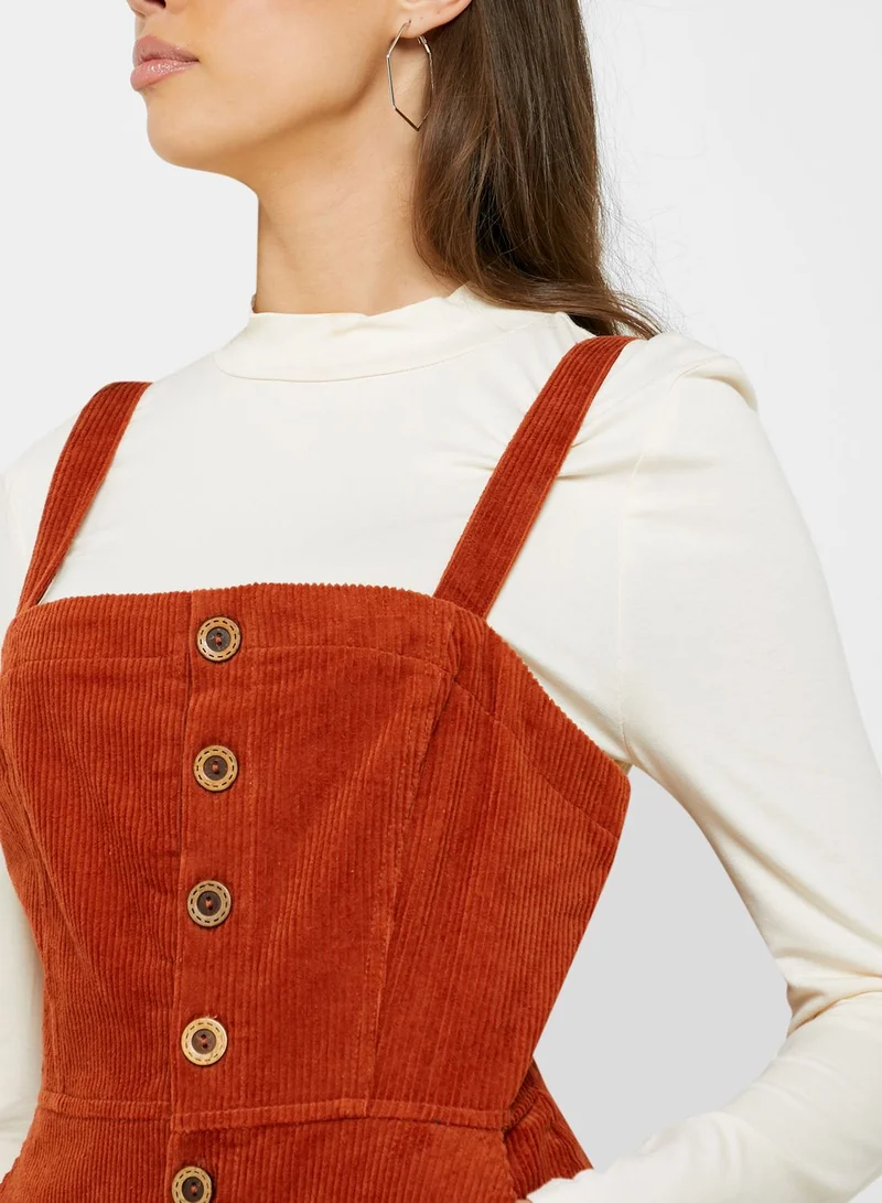 FOREVER 21 Button Down Corduroy Jumpsuit