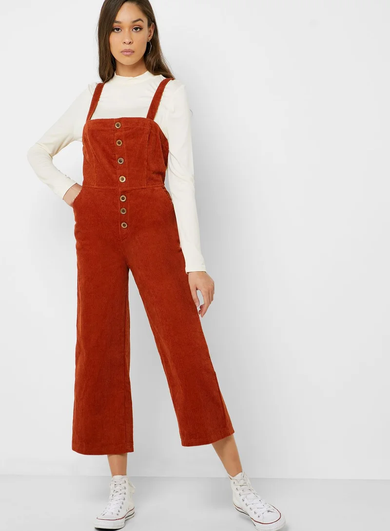 FOREVER 21 Button Down Corduroy Jumpsuit