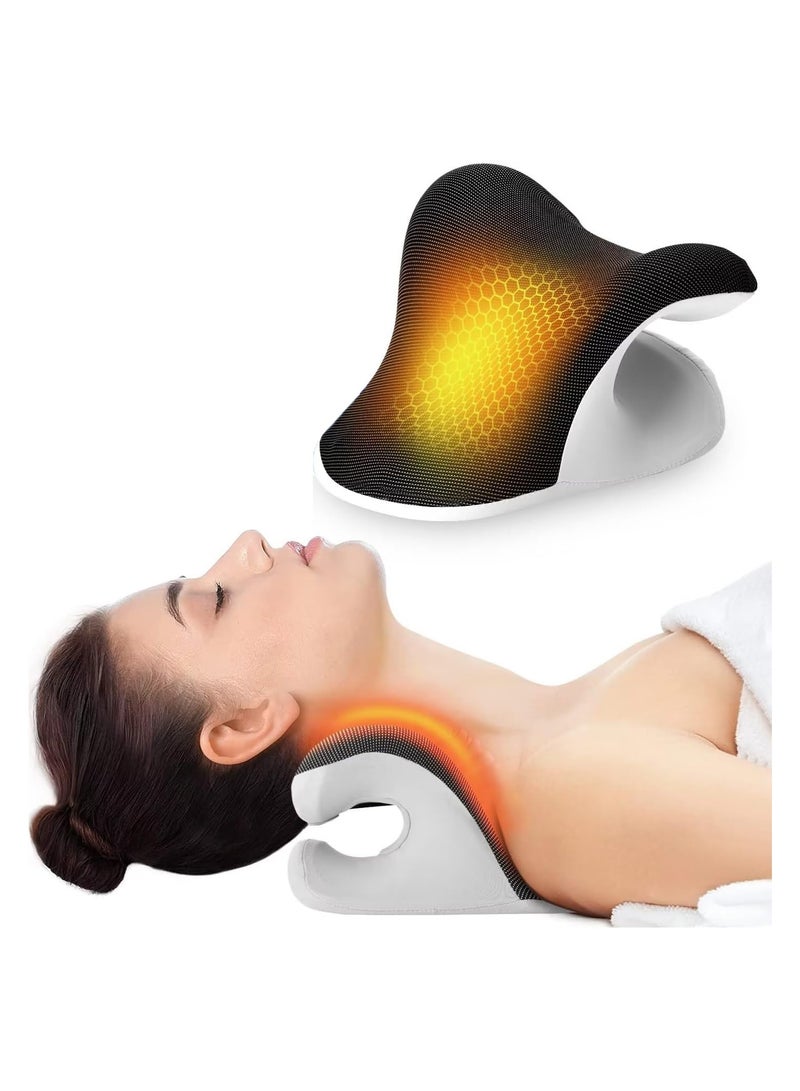 SYOSI Heated Neck Stretcher with Magnetic Therapy Pillowcase, Neck and Shoulder Relaxer Pillows, Cervical Traction Device for Relieve TMJ Headache Muscle Tension Spine Alignment - Image 1