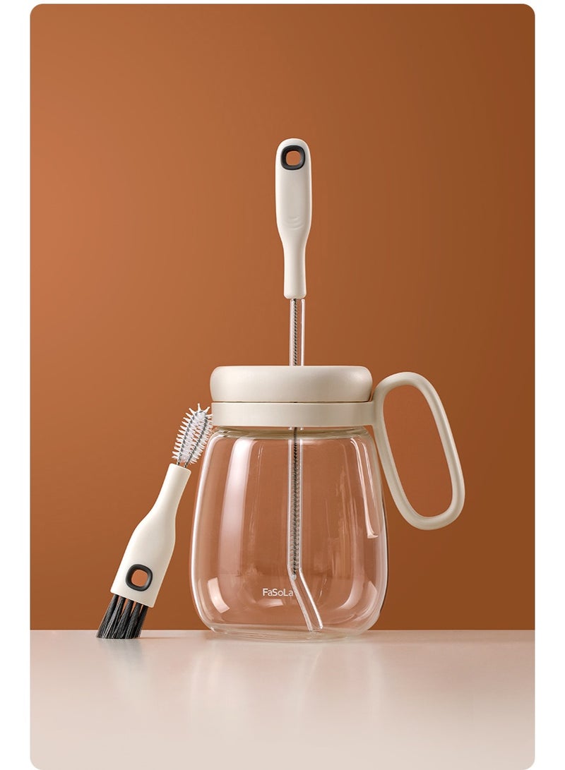 Home cleaning | Multi-functional cleaning brush set | Cup lid and Straw cleaning brush |  Removes stains without dead angles, Insulated cup lid, Cleans cups | special 2-in-1 crevice brush - Image 2