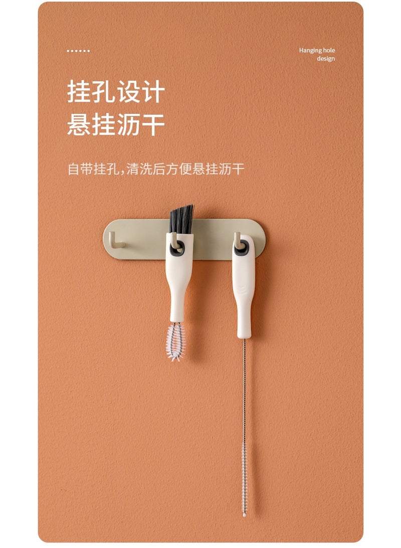 Home cleaning | Multi-functional cleaning brush set | Cup lid and Straw cleaning brush |  Removes stains without dead angles, Insulated cup lid, Cleans cups | special 2-in-1 crevice brush - Image 3