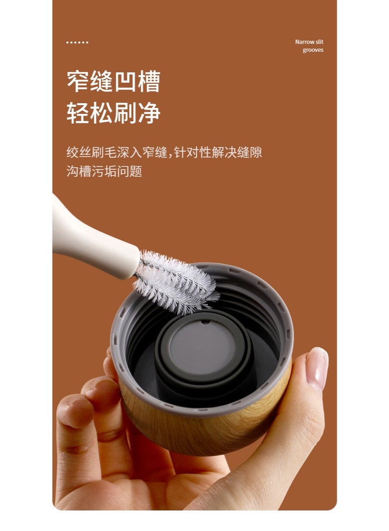 Home cleaning | Multi-functional cleaning brush set | Cup lid and Straw cleaning brush |  Removes stains without dead angles, Insulated cup lid, Cleans cups | special 2-in-1 crevice brush - Image 4