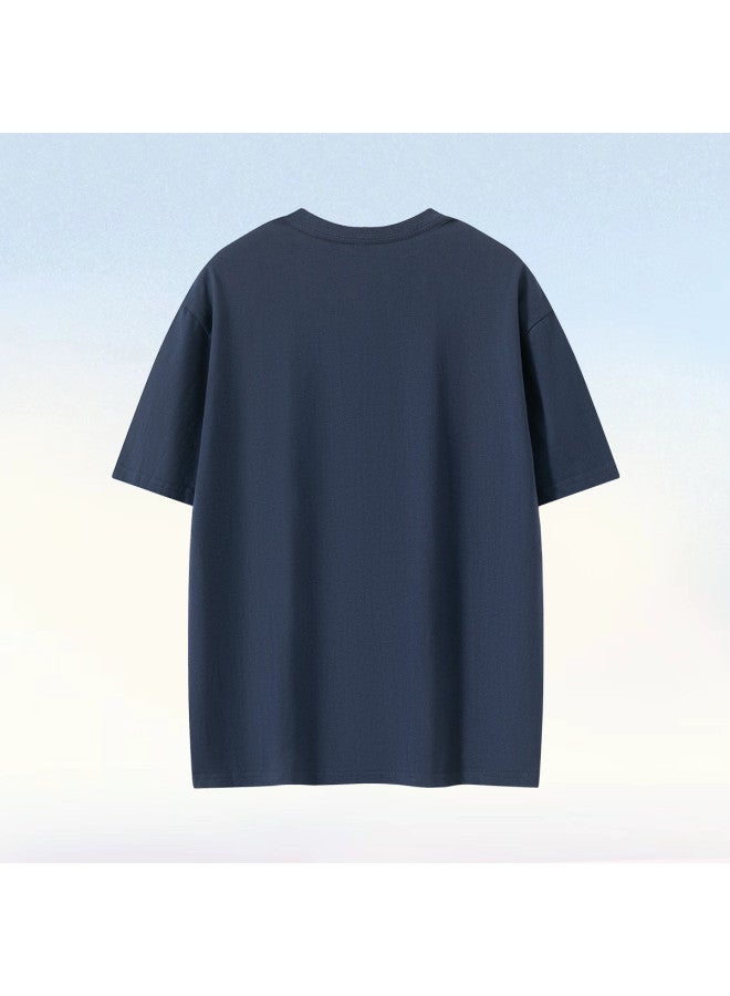 Tucano men's Short Sleeve T-shirt Summer Pure Cotton Breathable Top Loose Versatile Round Neck Tee - Image 3