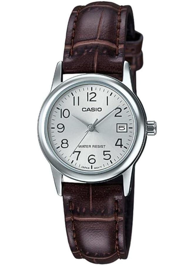 Casio Womens Quartz Watch, Analog Display and Leather Strap LTP-V002L-7B2UDF - Image 1