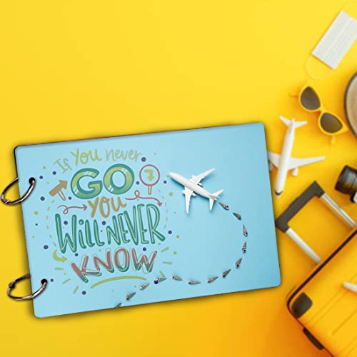 WallDaddy- Scrapbook Crafts (Shell Plane) Scrap Book | Wooden Photo Album | 40 Black Color Paper Size "22 X 16 cm" Wooden Photo Book | Memories Book | Photo Frame & Albums Large - Image 4