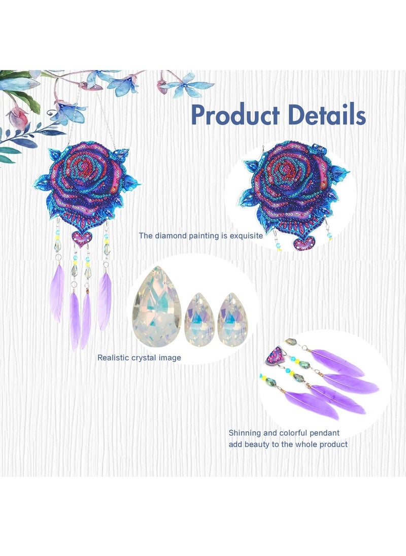 2 Pack Diamond Painting Suncatcher Wind Chimes, Cute Style Hanging Crystal Animal Diamond Wind for Adults Kids Art DIY Window Home Garden Birthday Gift - Image 4