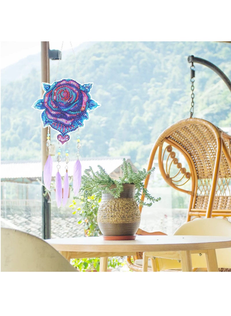 2 Pack Diamond Painting Suncatcher Wind Chimes, Cute Style Hanging Crystal Animal Diamond Wind for Adults Kids Art DIY Window Home Garden Birthday Gift - Image 2