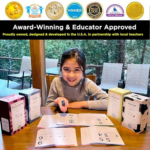 Think Tank Scholar 681 Math Flash Cards & Dice – Learn Addition, Subtraction, Multiplication & Division Facts 0–12, Color-Coded with Games, Charts & Sorting Tabs, Grades K–6 – Jumbo Size (5.2” x 3.1”) - Image 2