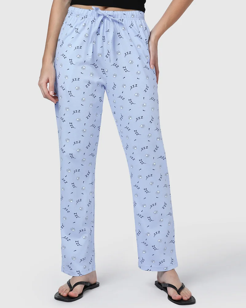 بيواكوف Women's Blue All Over Printed Pyjamas