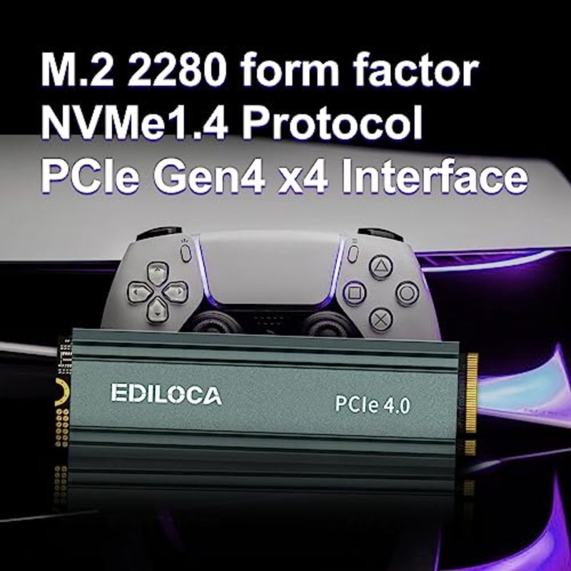 EN760 SSD with Heatsink PCIe Gen4 NVMe M.2 2280 3D NAND Internal Solid State Drive Up to 5000MB/s Read Speed Dynamic SLC Cache Technology Compatible with PS5 and PC - Image 2