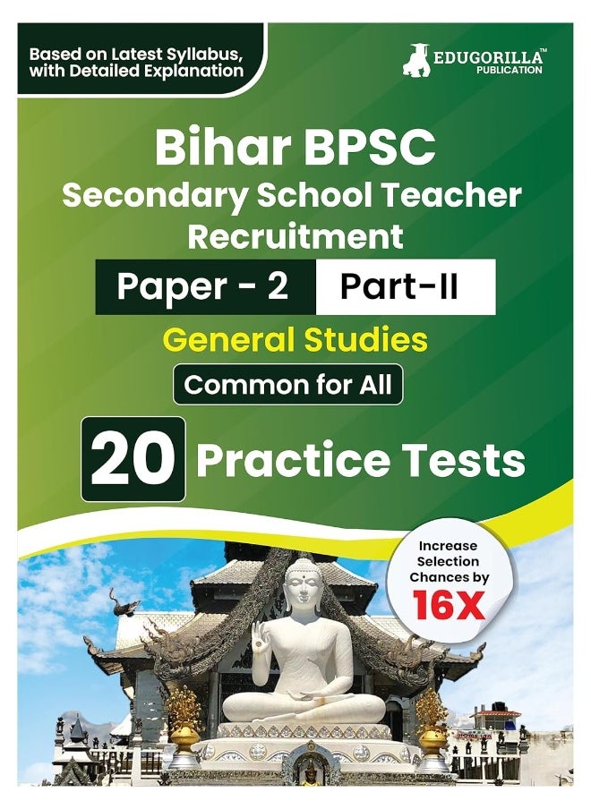 Bihar Secondary School Teacher General Studies Book 2023 (Part II of Paper 2) Conducted by BPSC - 20 Practice Tests with Free Access to Online Tests  - Image 1