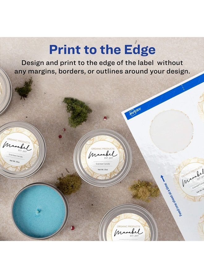 Avery 2" Glossy White Round Labels, Sure Feed, Full Bleed --Print to the Edge, 120 Thank You Labels (22807) - Image 3