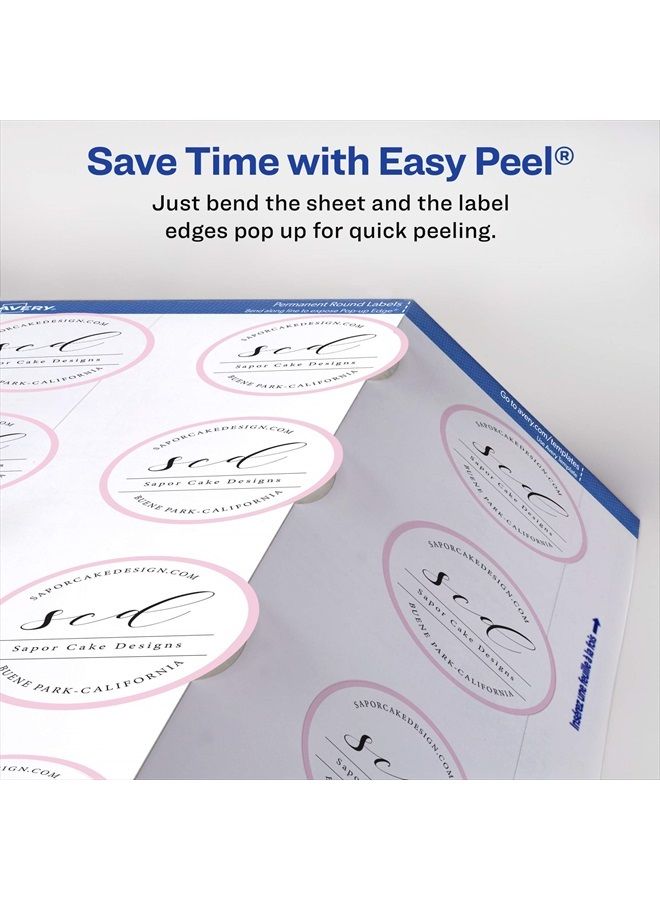 Avery 2" Glossy White Round Labels, Sure Feed, Full Bleed --Print to the Edge, 120 Thank You Labels (22807) - Image 5