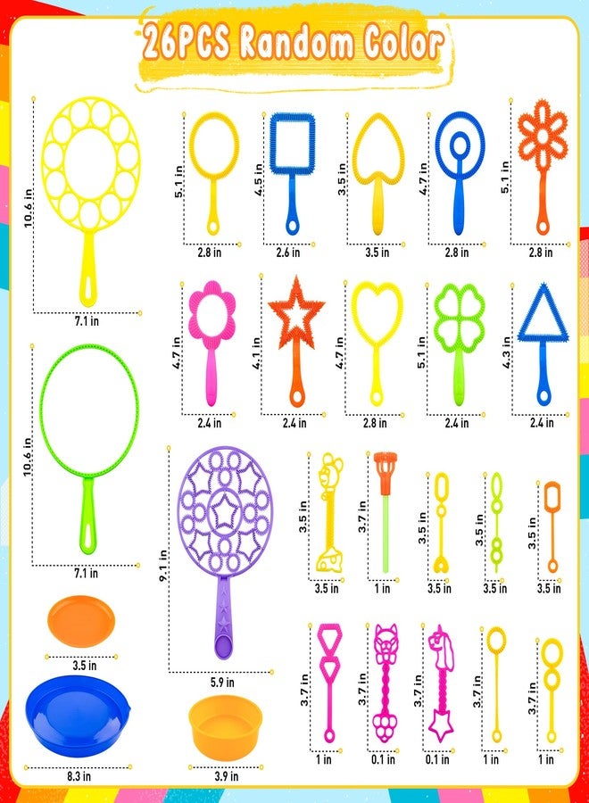 iShyan Bubble Wand Set 26 PCS Large Bubble Wands with Tray,Giant Bubbles Maker Wand Set for Kids Summer Outdoor Birthday Party Favors - Image 2