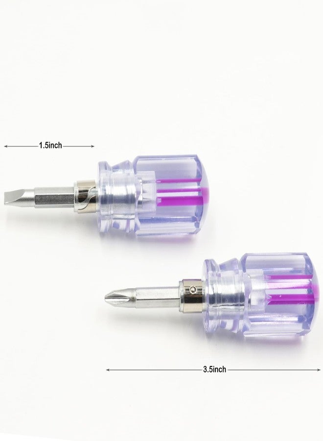 AKTOO Stubby Screwdriver Short Screwdriver With Phillips Head and Flat Head, Small Magnetic Screwdrivers for DIY Repairing,2 Piece Set - Image 4