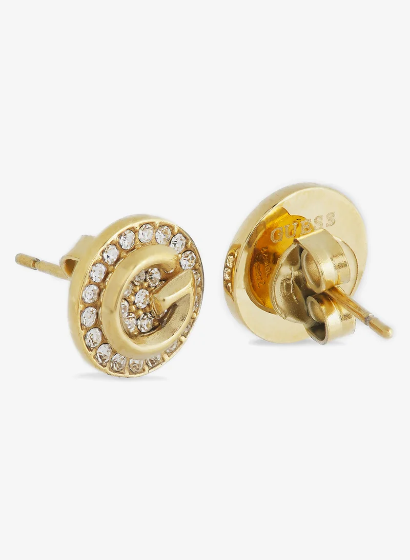 جس G Crystal Logo Earrings