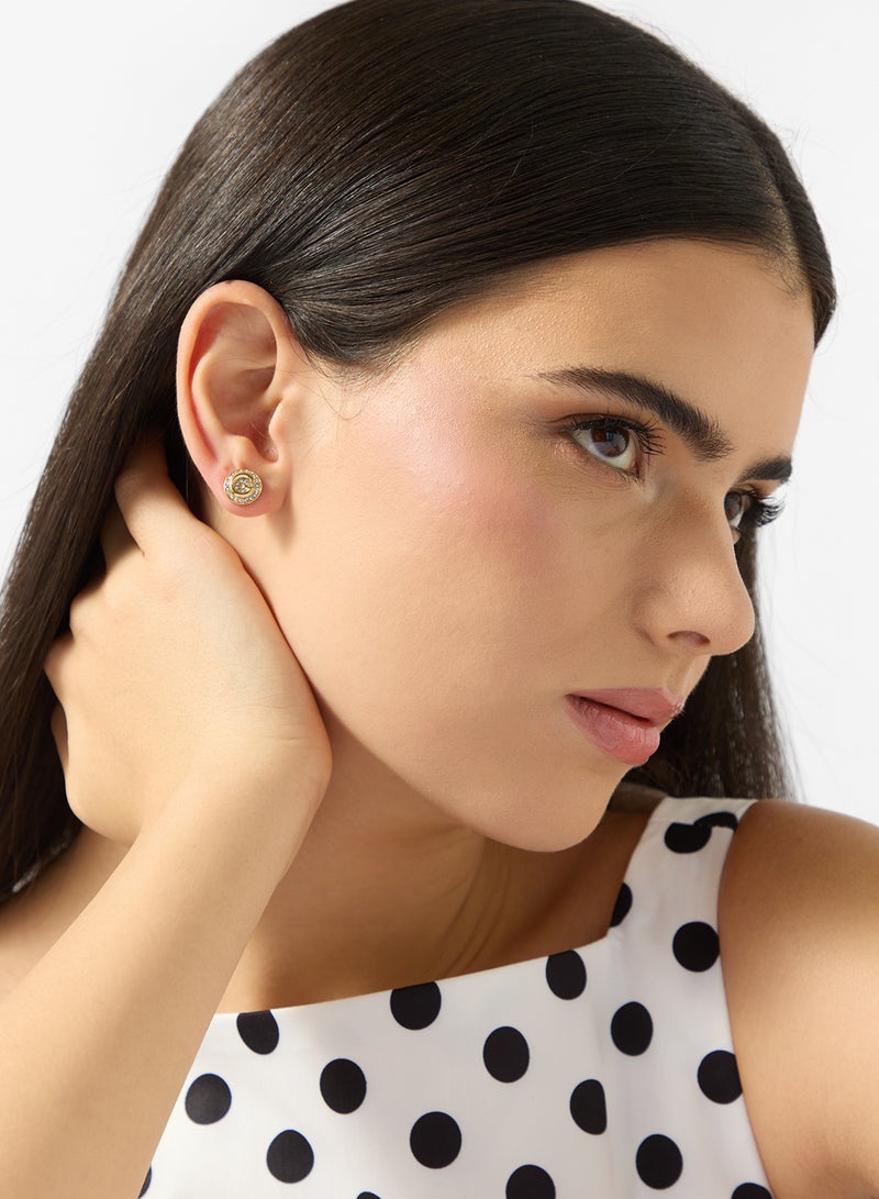 GUESS G Crystal Logo Earrings - Image 4