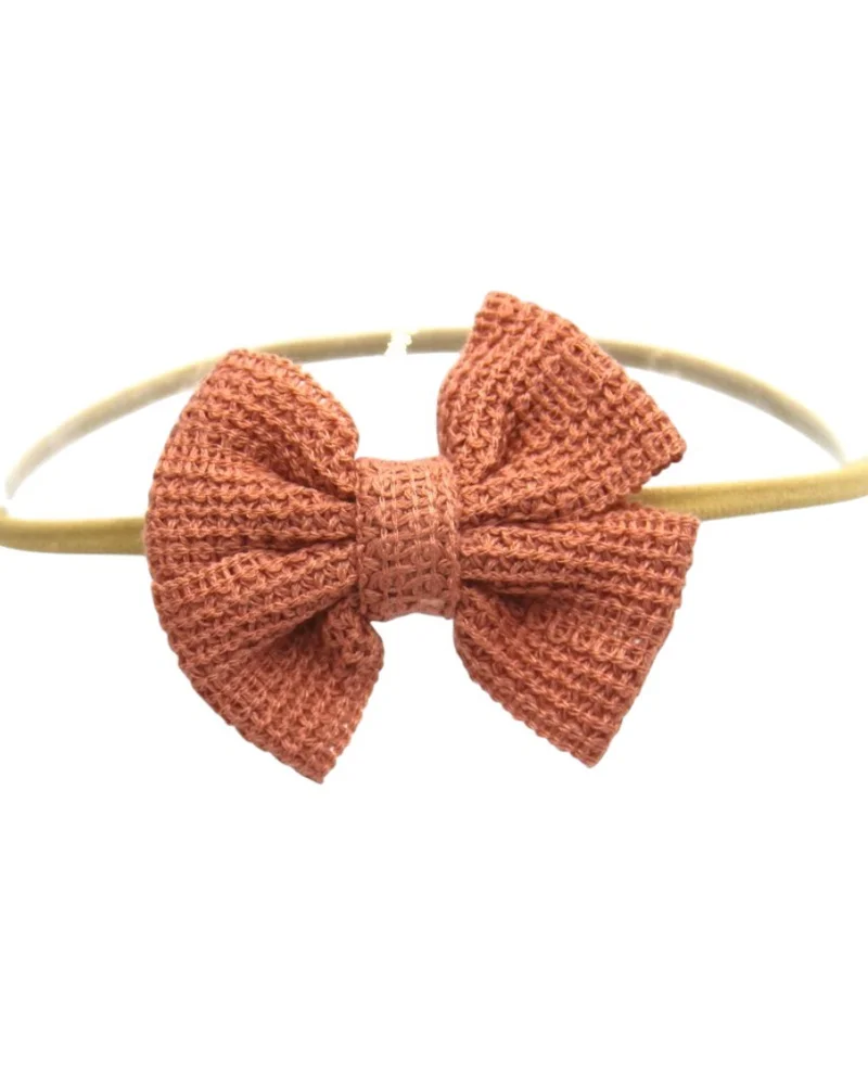 D'Daniela Eira Ribbon Bow Clip Set with Ponytail For Babies and Girls - Peach