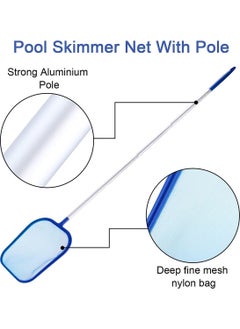 SYOSI Pool Skimmer Pool Skimmer Net Basket With Pole 122cm Pool Sturdy Frame Fine Mesh Net Leaf Skimmer Suitable For Spas Hot Tubs Fountain Fish Tank for Cleaning Pool Leaves and Debris  - Image 4