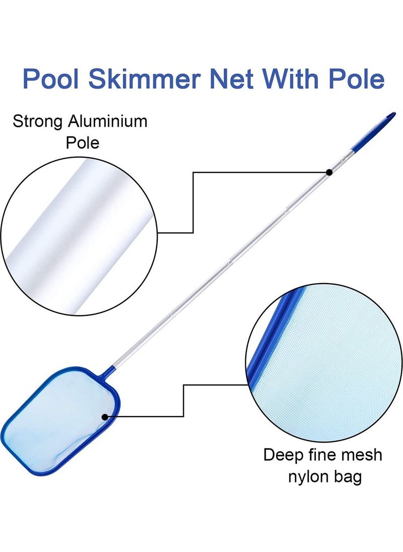 SYOSI - Pool Skimmer Pool Skimmer Net Basket With Pole 122cm Pool Sturdy Frame Fine Mesh Net Leaf Skimmer Suitable For Spas Hot Tubs Fountain Fish Tank for Cleaning Pool Leaves and Debris - Image 1