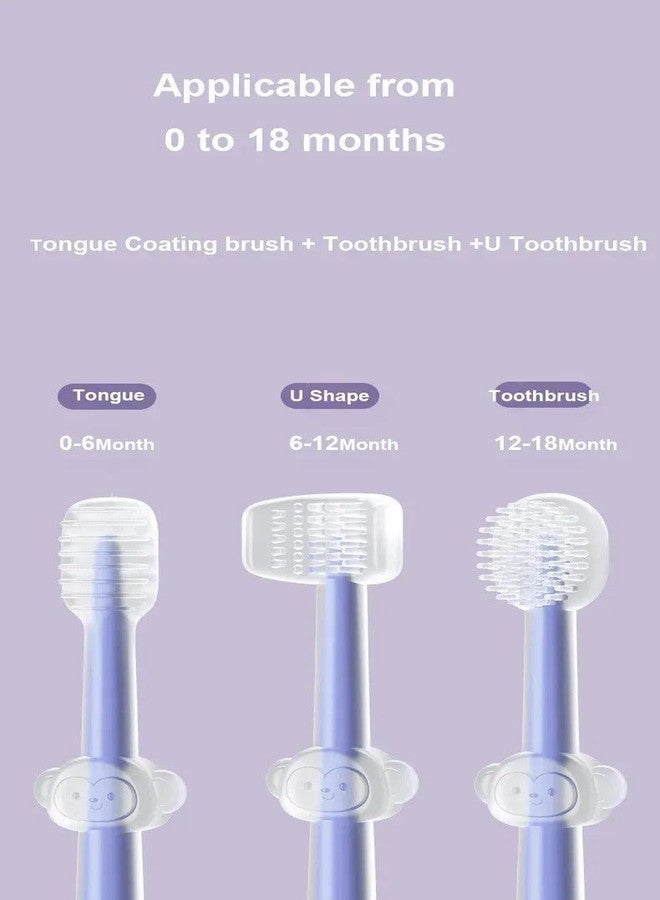 TPJ Mart Baby Toothbrush Set - 3 Pcs Silicone U-Shaped Brush & Tongue Cleaner with Travel Case (0-24 Months - Image 4