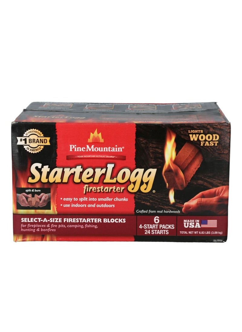 Pine - PINE MOUNTAIN Pine Mountain 6-Piece StarterLogg Firestarter Blocks Brown 3.09kg - Image 1