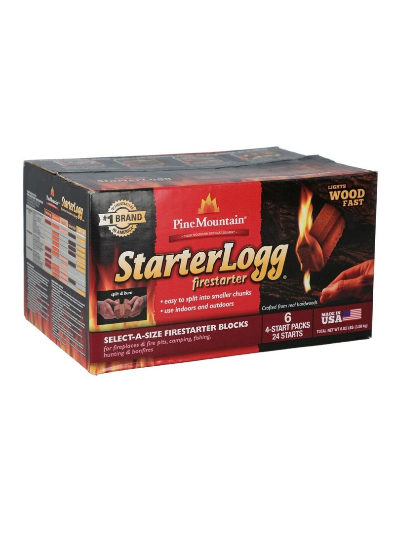 Pine - PINE MOUNTAIN Pine Mountain 6-Piece StarterLogg Firestarter Blocks Brown 3.09kg - Image 1