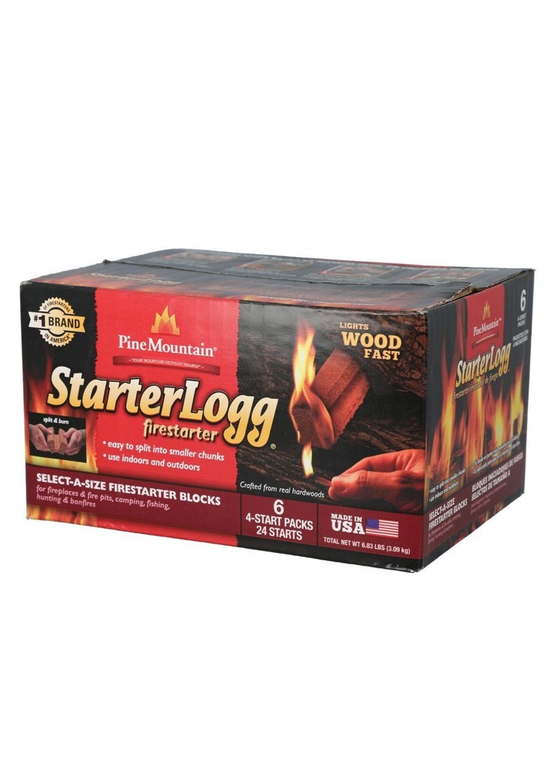 Pine - PINE MOUNTAIN Pine Mountain 6-Piece StarterLogg Firestarter Blocks Brown 3.09kg - Image 1