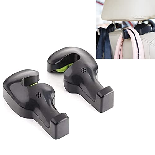 IPELY Universal Car Vehicle Back Seat Headrest Hanger Holder Hook for Bag Purse Cloth Grocery (Black -Set of 2) - Image 1