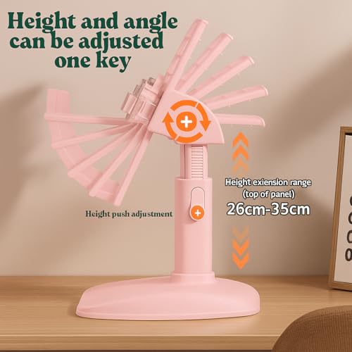 SOLDTRUE Adjustable Book Stand for Kids & Adults | Ergonomic Reading Holder with Height & Angle Adjustment, Extendable Width (29-46cm), Hands-Free Bookstand for Study, Reading, and Office (Pink) - Image 4