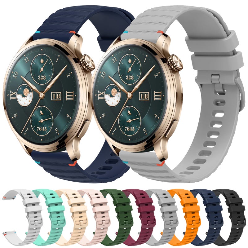 erorex For Honor Watch 4 Pro Wavy Dotted Stitched 22Mm Silicone Watch Band( Red) - Image 5