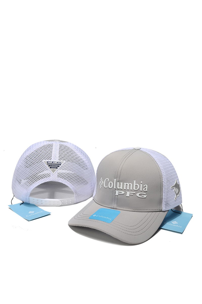 Columbia PFG Mesh Trucker Cap - Gray & White Design