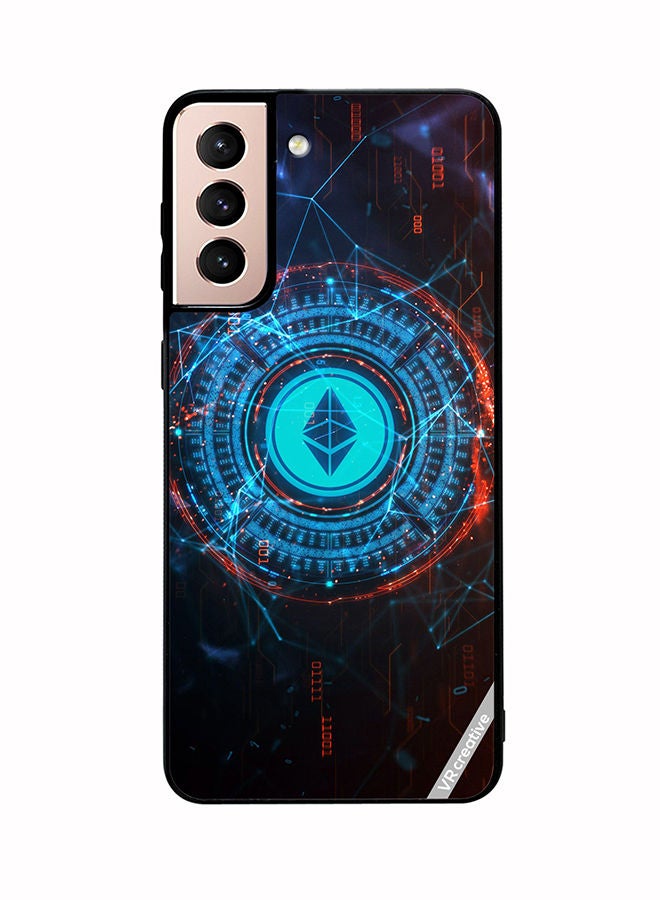 VR CREATIVE Protective Case Cover For Samsung Galaxy S21 Plus 5G Etherium Design Multicolour - Image 1