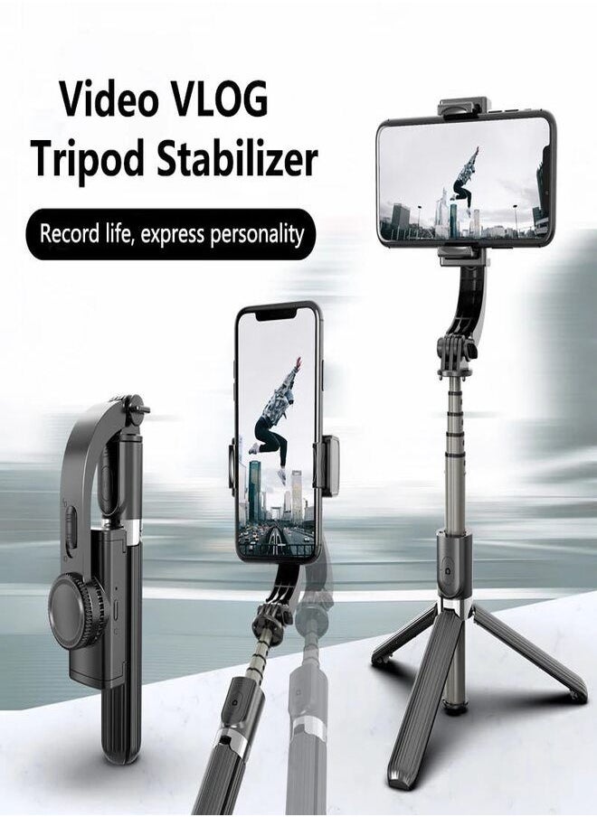 DETREND - Gimbal Stabilizer L08 Anti Shake 3 N 1 Tripod Selfie Stick With Bluetooth Black - Image 1