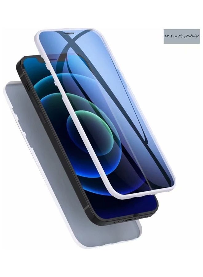 NIBEMINENT Protective Case With Tempered Glass Screen Protector For Apple iPhone12 Pro Max White  - Image 1