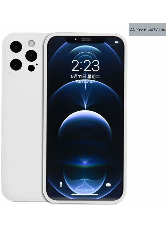 NIBEMINENT Protective Case With Tempered Glass Screen Protector For Apple iPhone12 Pro Max White  - Image 3