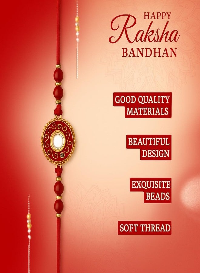 Sage Square Resin Rakhi for Brother with Evil Eye Charm & Roli Chawal | Raksha Bandhan Festival Gift | Handcrafted Designer Beads & Thread (Design 4) - Image 4