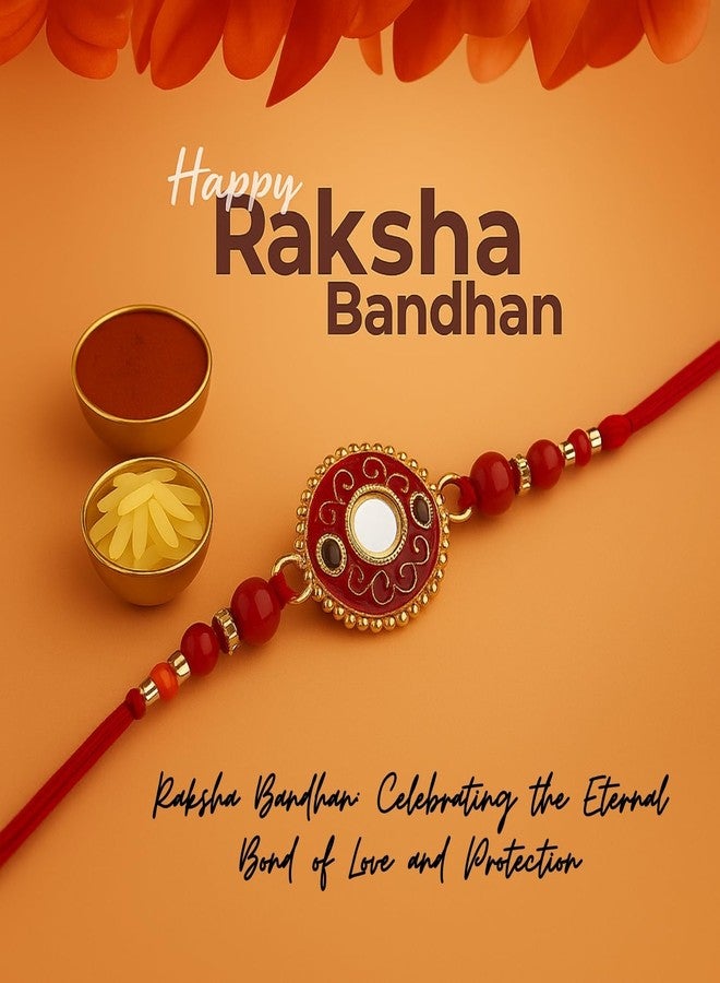 Sage Square Resin Rakhi for Brother with Evil Eye Charm & Roli Chawal | Raksha Bandhan Festival Gift | Handcrafted Designer Beads & Thread (Design 4) - Image 2